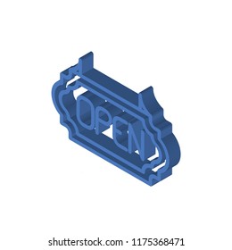 Open isometric left top view 3D icon