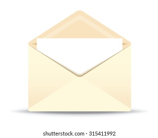 open ivory envelope