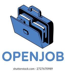 Offene Job-Vektor-Logo-Vorlage mit Tasche Arbeit Symbol perfekt für Business-Einstellung Rekrutierung Branding und professionelle Gelegenheit thematische Identität