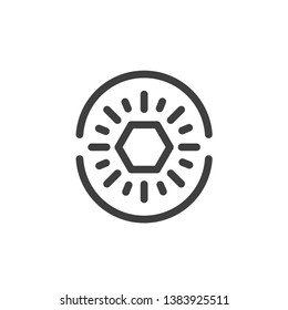 Open Kiwi Icon. Simple Design. Vector Lines