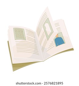 open knitting magazine with illustrations