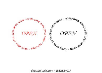 Open Label Circle Rubber Stamp
