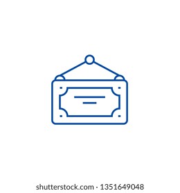 Open label, closed line icon concept. Open label, closed flat  vector symbol, sign, outline illustration.