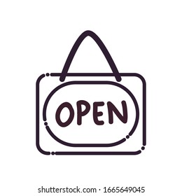 open label line style icon design of shopping commerce market store shop retail buy paying banking and consumerism theme Vector illustration