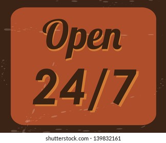 open label over grunge background vector illustration