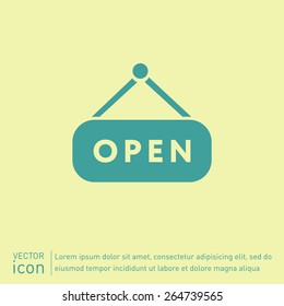 open label sign. symbol sign icon open
