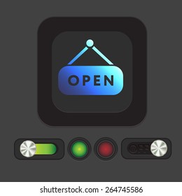 open label sign. symbol sign icon open