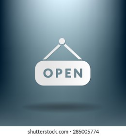 open label sign. symbol sign icon open
