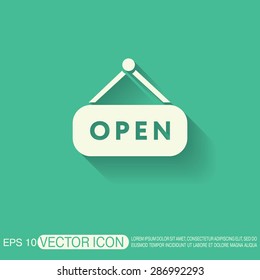 open label sign. symbol sign icon open