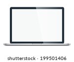 Open Laptop with blank screen isolated on white background. Vector EPS10