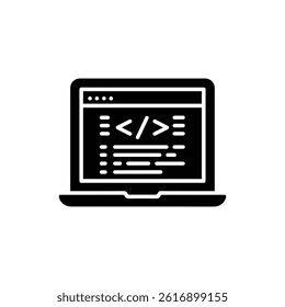 Open Laptop with Code Window for Tech Startup