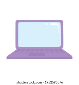 open laptop computer device isolated