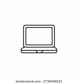 open laptop computer icon sign vector
