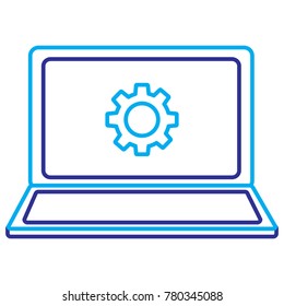 open laptop device with setting on screen