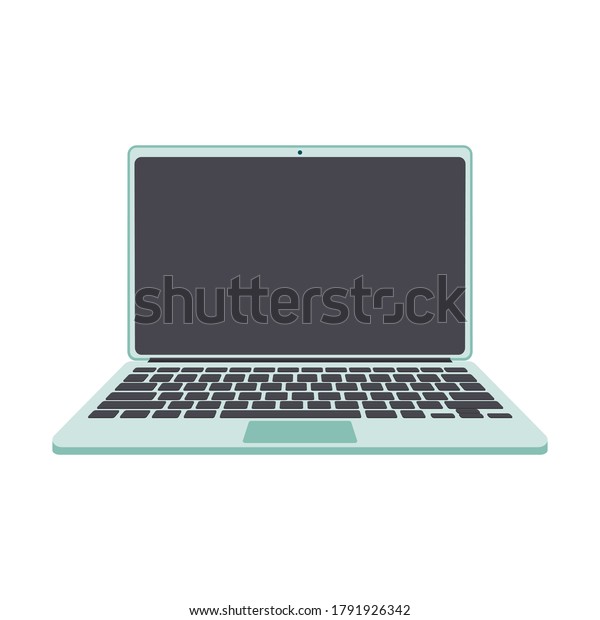 Open Laptop Flat Style Blank Monitor Stock Vector (Royalty Free ...