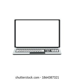 Abrir icono de laptop para diseño. Ilustración vectorial. Fondo blanco