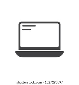 Open laptop icon. flat simple pictogram. Notebook vector illustration