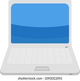 Abrir portátil, ilustración, vector sobre un fondo blanco.