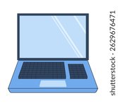 Open laptop with keyboard and screen