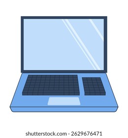 Open laptop with keyboard and screen