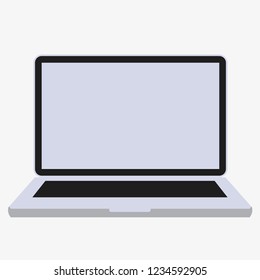 Open laptop on white background
