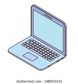 open laptop on white background