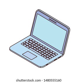 open laptop on white background