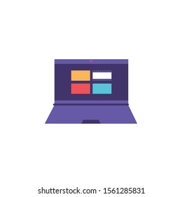 open laptop on white background vector illustration design