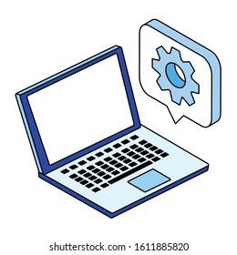 open laptop on white background vector illustration design