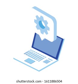 open laptop on white background vector illustration design