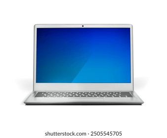 An open laptop on a white background. Vector illustration