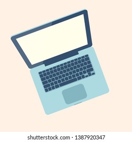 Open laptop pc. Vector illustration