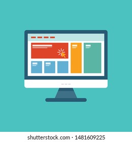 open laptop with and screen buy. Concept online shopping