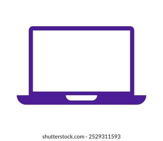 Open laptop, laptop screen, monitor. Flat vector illustration.