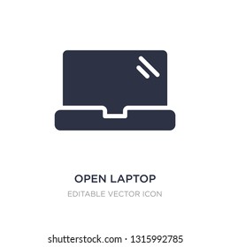 open laptop with shining screen icon on white background. Simple element illustration from Computer concept. open laptop with shining screen icon symbol design.