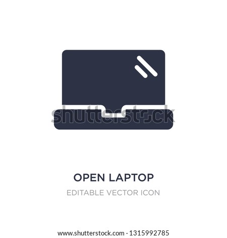 open laptop with shining screen icon on white background. Simple element illustration from Computer concept. open laptop with shining screen icon symbol design.