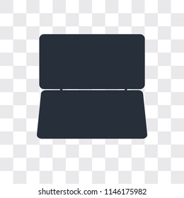 Open laptop vector icon isolated on transparent background, Open laptop logo concept