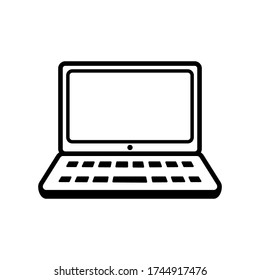 Öffnen Sie das Symbol für Laptop-Vektor einfach und modern.