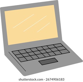 Um notebook aberto com um brilho de tela quente, perfeito para transmitir conceitos relacionados a trabalho remoto, estilo de vida digital e tecnologia.