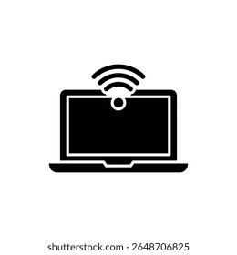 Open Laptop with Wi-Fi Signal for Online Learning Connection