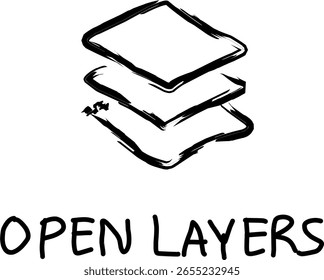 open layers icon in doodle style