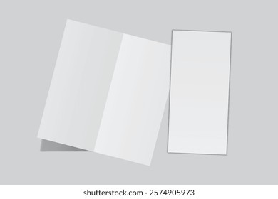 Open Leaflet, bi fold mockup template .Blank paper, thank you card, notecards, note paper, greeting card, wedding invitation, postcard, brochure or any creative work for presentation of your design
