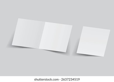 Open Leaflet, bi fold mockup template .Blank paper, thank you card, notecards, note paper, greeting card, wedding invitation, postcard, brochure or any creative work for presentation of your design