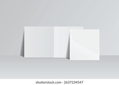 Open Leaflet, bi fold mockup template .Blank paper, thank you card, notecards, note paper, greeting card, wedding invitation, postcard, brochure or any creative work for presentation of your design
