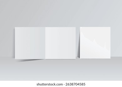 	
Open Leaflet, bi fold mockup template .Blank paper, thank you card, notecards, note paper, greeting card, wedding invitation, postcard, brochure or any creative work for presentation of your design