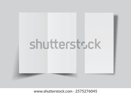 Open Leaflet, bi fold mockup template .Blank paper, thank you card, notecards, note paper, greeting card, wedding invitation, postcard, brochure or any creative work for presentation of your design
