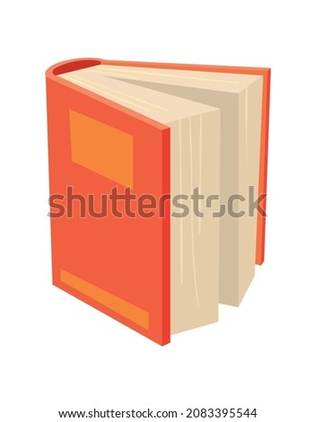 Open learning dictionary. Cartoon textbook for science reading, vector isolated on white background