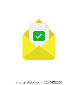 Open letter approved. vector illustration