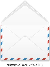 Abrir sobre de carta. Correo aéreo. Paquete postal