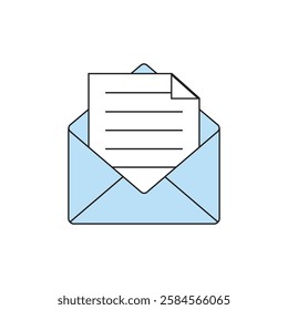 open letter envelope icon isolated. mail open envelope